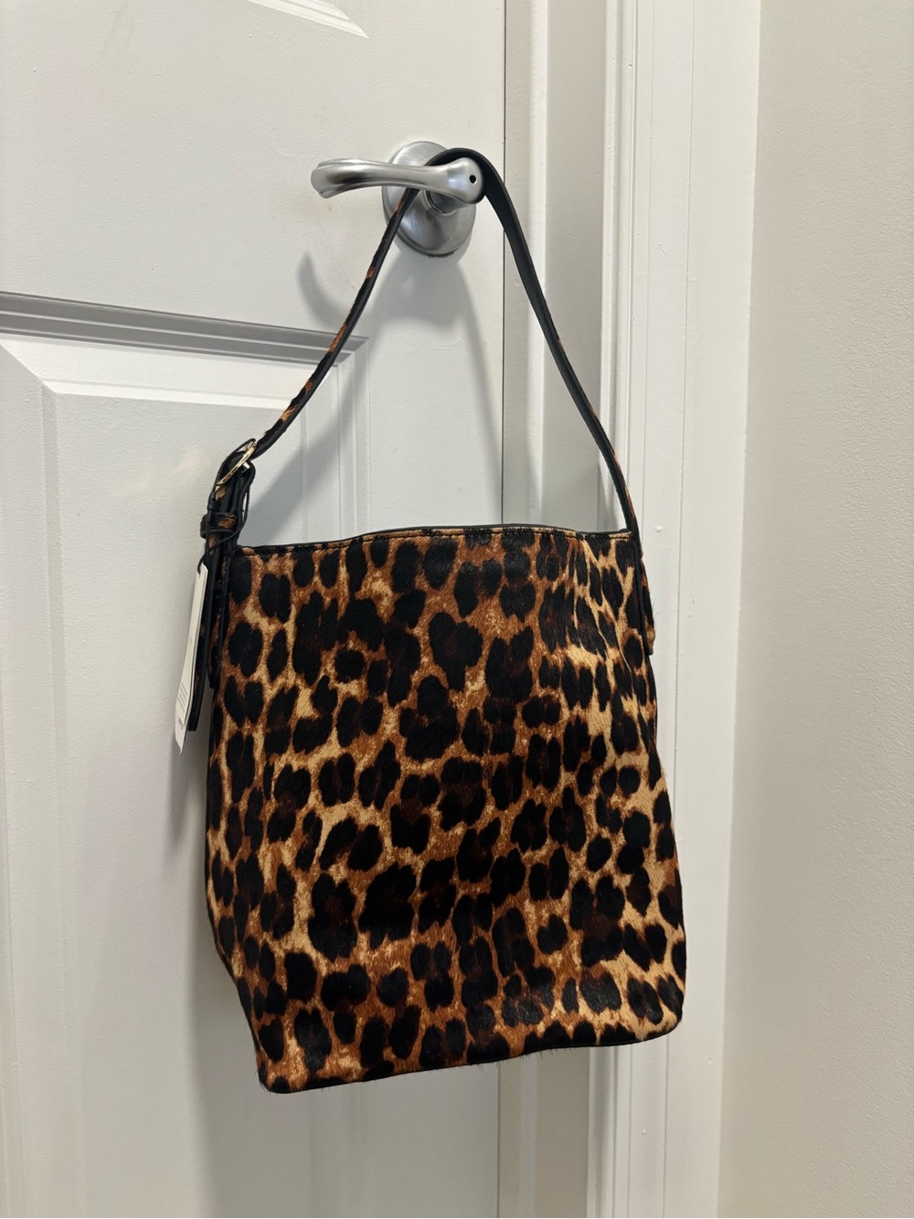 Mango Leopard Print Shoulder Bag - Brown/Black
